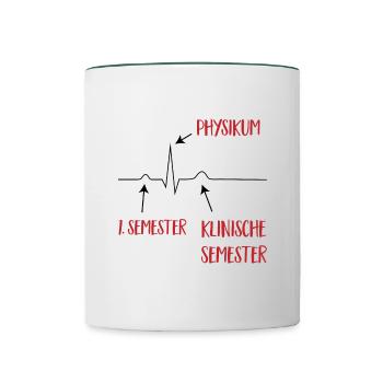 Medizinstudium - Tasse zweifarbig - Weiß/Dunkelgrün - Vorne