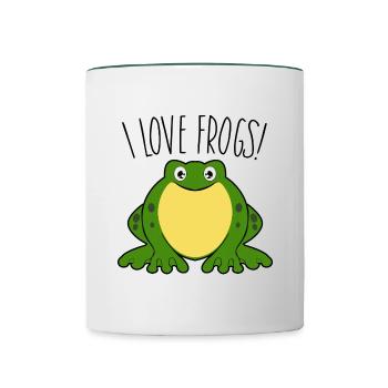 I love Frogs - Contrasting Mug - white/dark green - Front