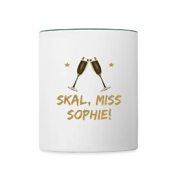Miss Miss Sophie Dinner Gold last tour abroad - Contrasting Mug - white/dark green - Front
