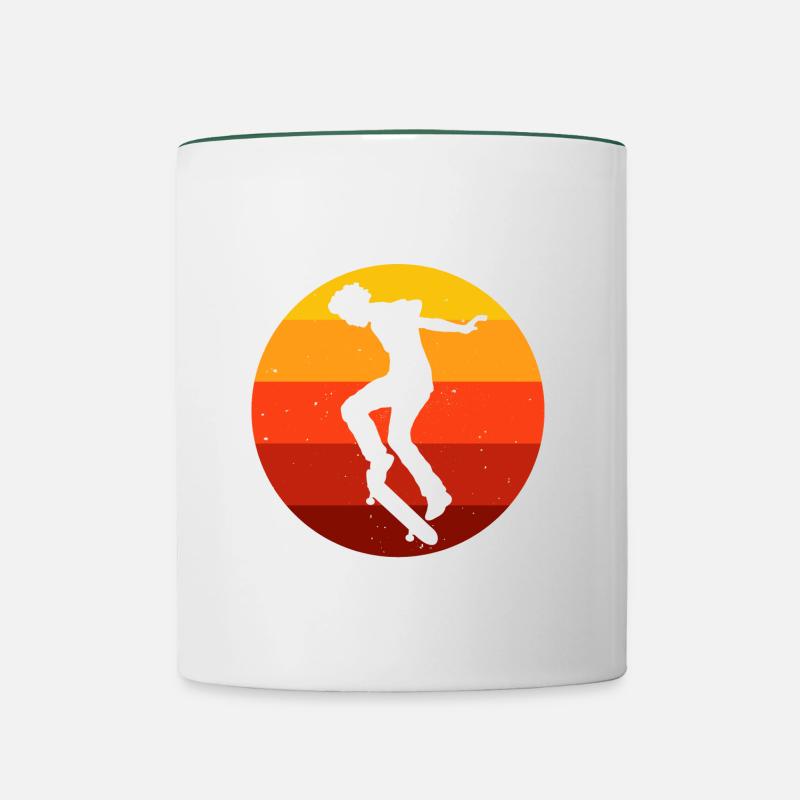 Skateboard Skateboarder Skater Skate Skateing - Mug contrasté - blanc/vert foncé