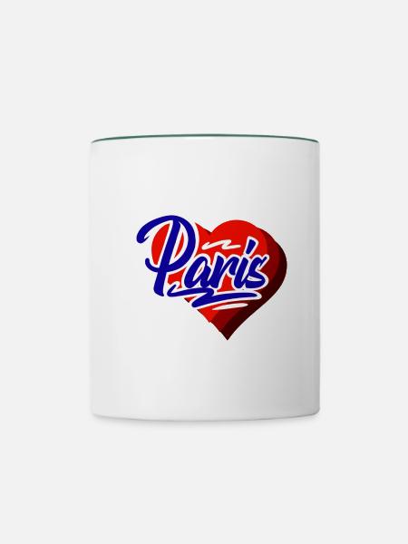 Paris - Tasse zweifarbig - Weiß/Dunkelgrün