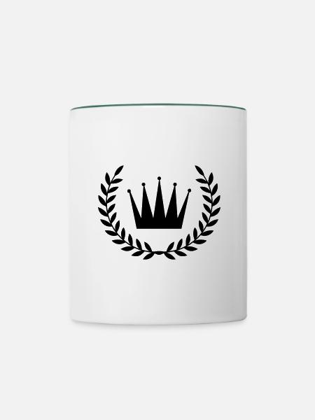 krone kranz laurel - Tasse zweifarbig - Weiß/Dunkelgrün