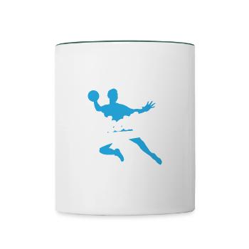 Dodgeball Funny Gift Sports Teacher - Contrasting Mug - white/dark green - Front