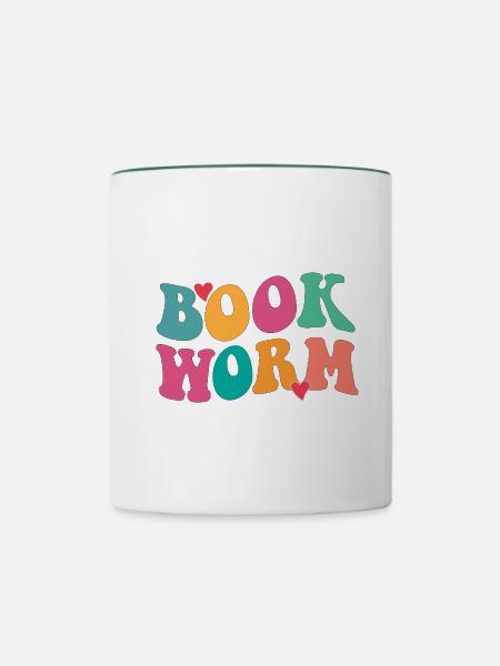 Book worm - Tasse zweifarbig - Weiß/Dunkelgrün