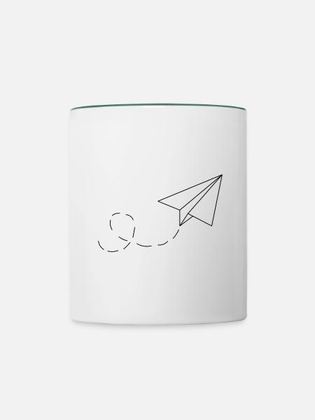 PAPIERFLIEGER - Tasse zweifarbig - Weiß/Dunkelgrün