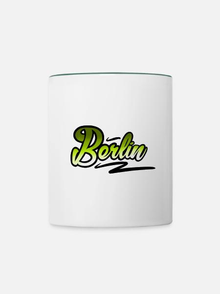 Berlin - Tasse zweifarbig - Weiß/Dunkelgrün