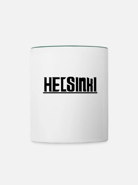 Helsinki Finnland - Tasse zweifarbig - Weiß/Dunkelgrün
