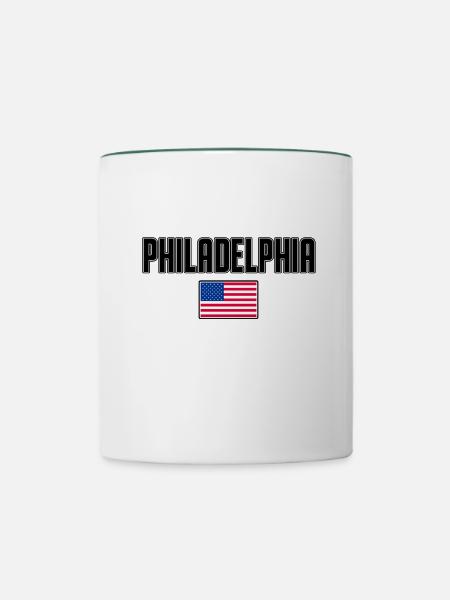 Philadelphia - Tasse zweifarbig - Weiß/Dunkelgrün