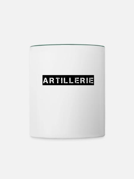 Artillerie - Tasse zweifarbig - Weiß/Dunkelgrün