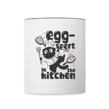Egg-spert in the kitchen - Contrasting Mug - white/dark green - Front