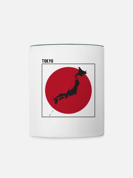 Tokyo Japan - Tasse zweifarbig - Weiß/Dunkelgrün