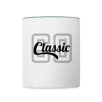 Birthday 60 years - Contrasting Mug - white/dark green - Front