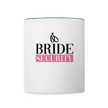 Bride Security - Bride Bachelorette Party JGA - Contrasting Mug - white/dark green - Front