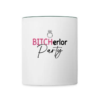 Bitcherlor Party - Bride Bachelorette Party - Mug contrasté - blanc/vert foncé - Devant
