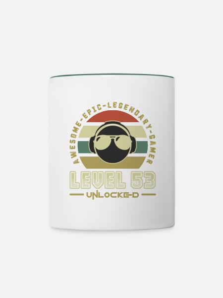 Stufe 53 - Tasse zweifarbig - Weiß/Dunkelgrün