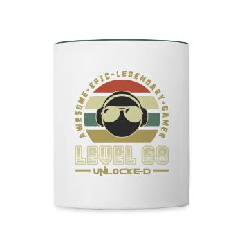 68 - Contrasting Mug - white/dark green - Front