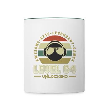 64 - Contrasting Mug - white/dark green - Front