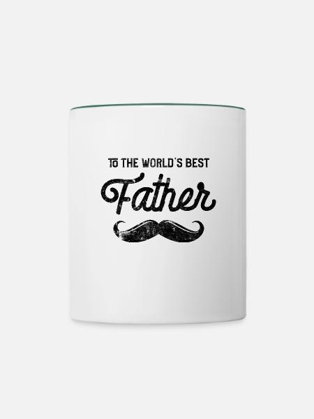 Weltbester Papa - Tasse zweifarbig - Weiß/Dunkelgrün
