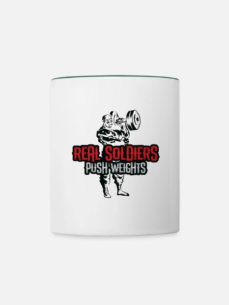 soldat hanteln - Tasse zweifarbig - Weiß/Dunkelgrün