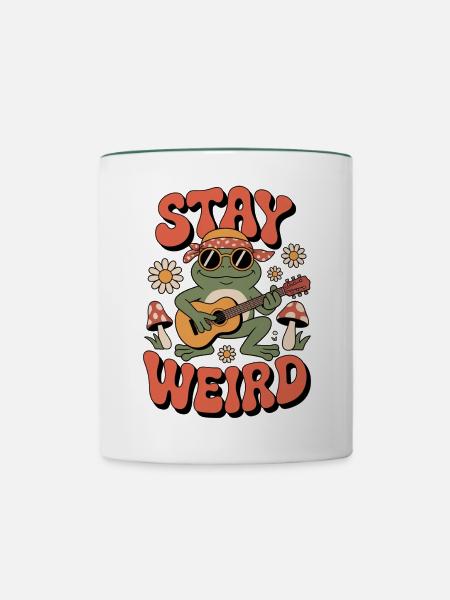 Hippie Stay Weird - Tasse zweifarbig - Weiß/Dunkelgrün