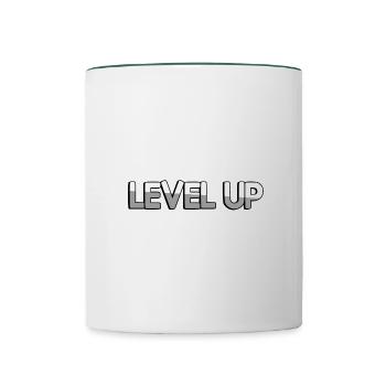 LEVEL UP - Gaming - Contrasting Mug - white/dark green - Front