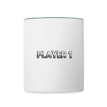 PLAYER 1 - Gaming - Contrasting Mug - white/dark green - Front