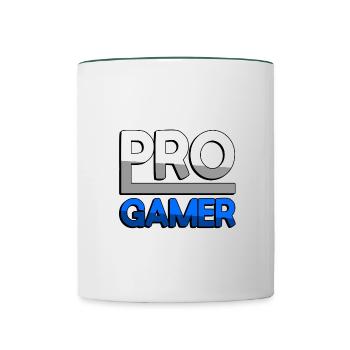 PRO GAMER (Blue) - Gaming - Contrasting Mug - white/dark green - Front