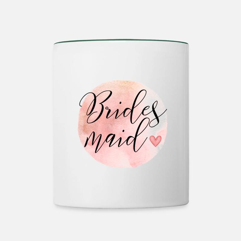 bridesmaaid - Mug contrasté - blanc/vert foncé