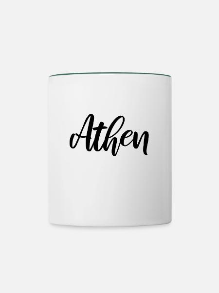 Athen Griechenland - Tasse zweifarbig - Weiß/Dunkelgrün