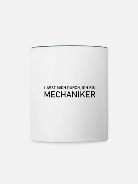 Mechaniker - Tasse zweifarbig - Weiß/Dunkelgrün