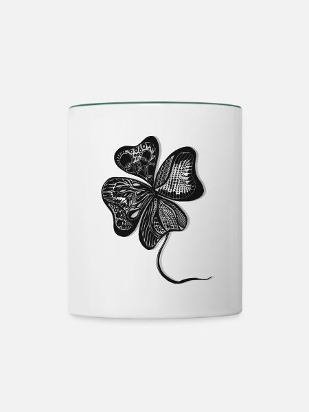 Klever black - Tasse zweifarbig - Weiß/Dunkelgrün