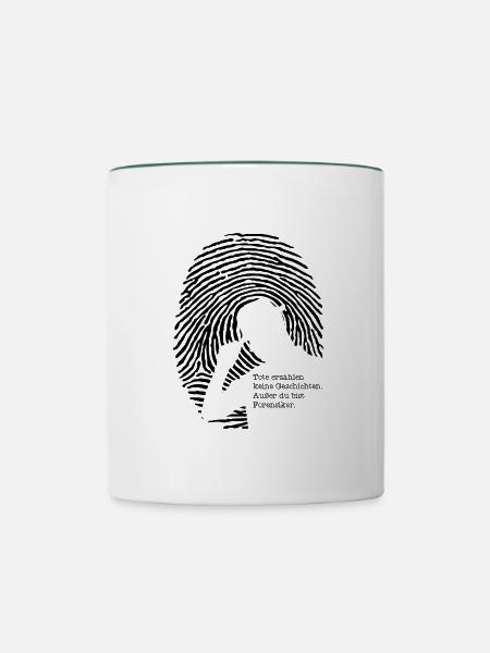 Spurensicherung - Kripo Polizei Kriminaltechnik - Tasse zweifarbig - Weiß/Dunkelgrün