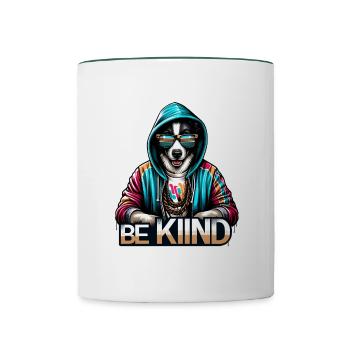 Cool-Dog Sommer Vibes - Tasse zweifarbig - Weiß/Dunkelgrün - Vorne