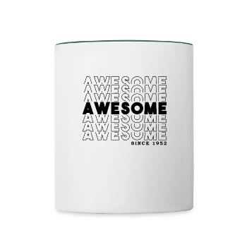 Awesome Since 1952 Mann Frau Geburtstag Retro - Tasse zweifarbig - Weiß/Dunkelgrün - Vorne