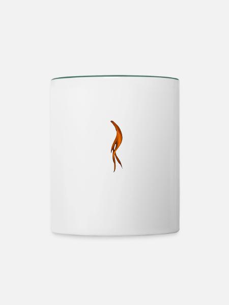 Feuer - Tasse zweifarbig - Weiß/Dunkelgrün