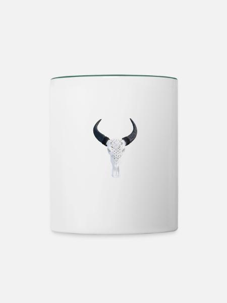 Hörner - Tasse zweifarbig - Weiß/Dunkelgrün