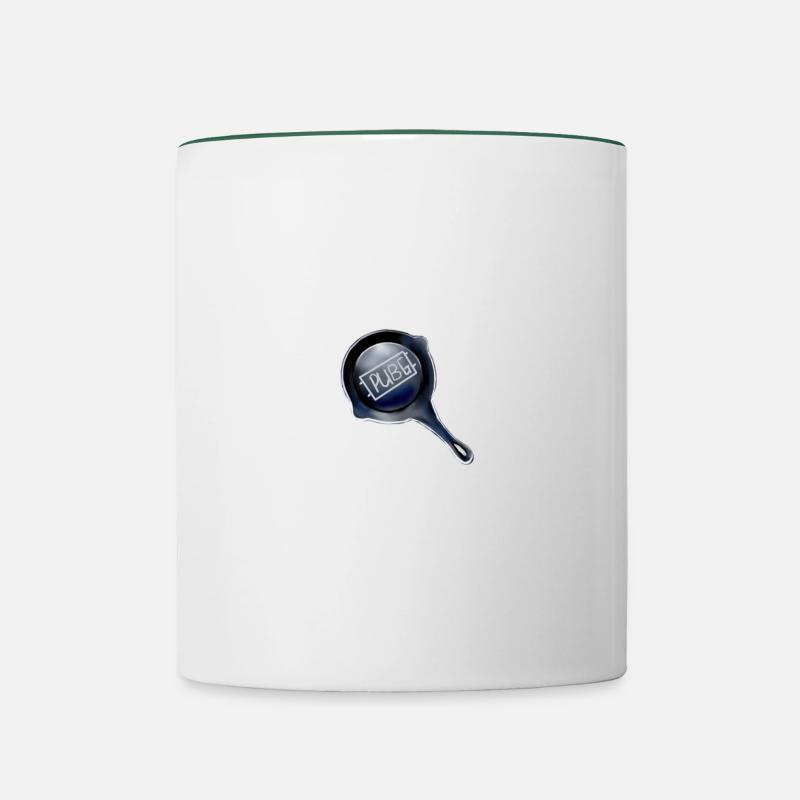 Champs de bataille pan PUBG - Mug contrasté - blanc/vert foncé