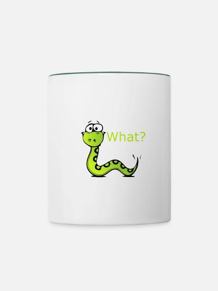 Snake - Tasse zweifarbig - Weiß/Dunkelgrün