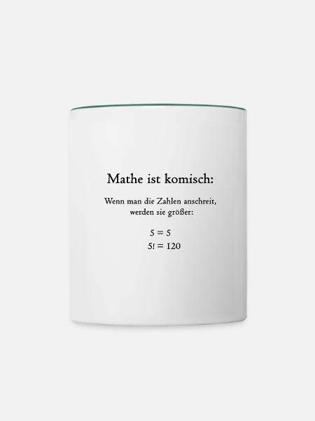 Mathe ist komisch - Tasse zweifarbig - Weiß/Dunkelgrün