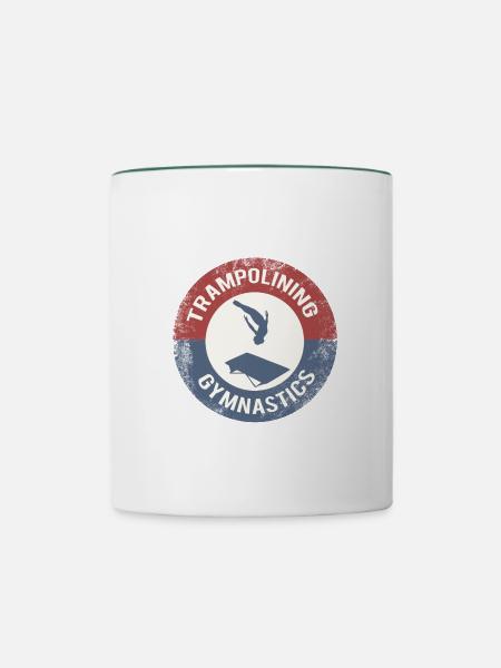 trampolin - Tasse zweifarbig - Weiß/Dunkelgrün