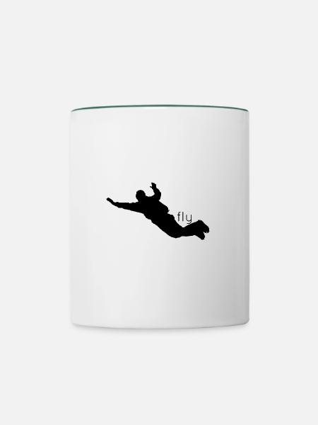 Fly - Tasse zweifarbig - Weiß/Dunkelgrün