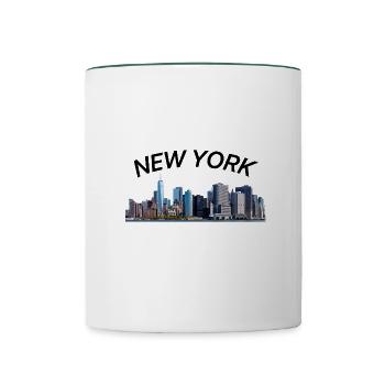 New York NewYork City - Tasse zweifarbig - Weiß/Dunkelgrün - Vorne