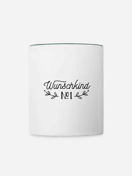 Wunschkind No 1 - Tasse zweifarbig - Weiß/Dunkelgrün