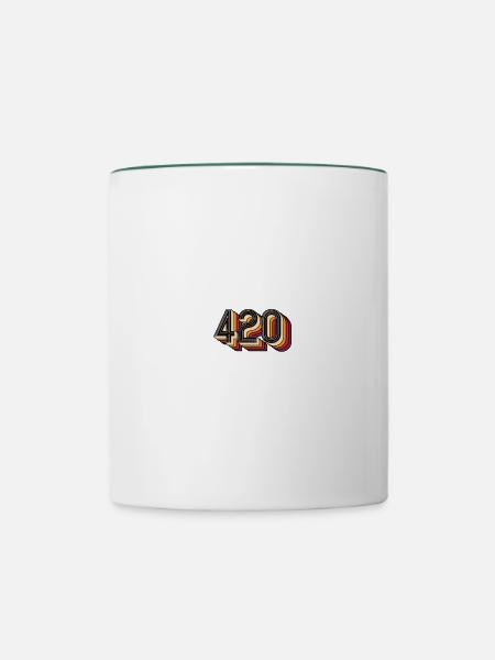420 Retro - Tasse zweifarbig - Weiß/Dunkelgrün