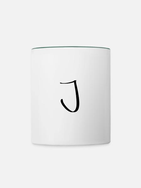 J - Tasse zweifarbig - Weiß/Dunkelgrün