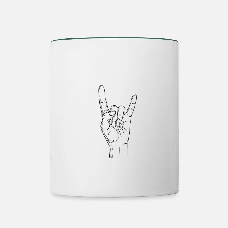Rock and roll - Contrasting Mug - white/dark green