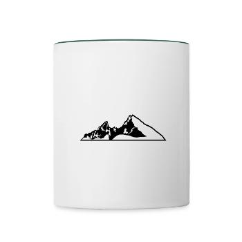 Mountains Alps Mountaineering - Contrasting Mug - white/dark green - Front