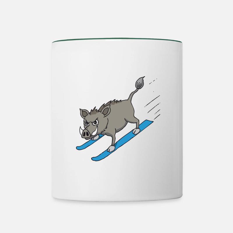 Ski Wildsau - Mug contrasté - blanc/vert foncé