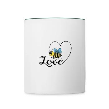 bee - Contrasting Mug - white/dark green - Front