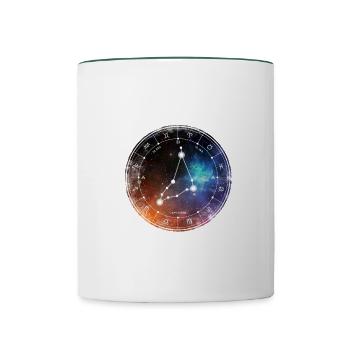 Capricorne - Mug contrasté - blanc/vert foncé - Devant